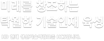 미래를 창조하는 탁월한 현중인의 육성 - 현대중공업 생산기술역량표준 HCS입니다.